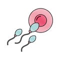 Fertilization of the ovum by the spermatozoon Royalty Free Stock Photo