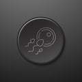 Fertilization and Spermatozoon Line Icon. Black Push-Button