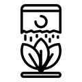 Fertilize plant icon, outline style