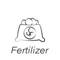 Fertilizer hand draw icon. Element of farming illustration icons. Signs and symbols can be used for web, logo, mobile app, UI, UX