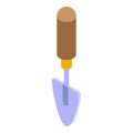 Fertilizer hand shovel icon, isometric style