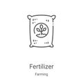 fertilizer icon vector from farming collection. Thin line fertilizer outline icon vector illustration. Linear symbol for use on