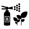 Fertilizer, insect repellent, sprout sprayer solid icon. vector illustration isolated on white. glyph style design