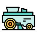 Fertilizer machine icon color outline vector