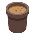 Fertilizer plant pot icon, isometric style