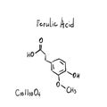 Ferulic Acid Molecule Formula Hand Drawn Imitation Royalty Free Stock Photo