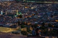 Morocco. Fez. View from the hill above the old medina in Fez at night. Royalty Free Stock Photo