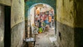 Local Moroccan people shopping in the Medina of Fes city, Morocco Royalty Free Stock Photo