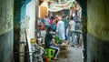 Local Moroccan people shopping in the Medina of Fes city, Morocco Royalty Free Stock Photo