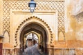 Fes, Morocco. View from Bou Jeloud square to Bab Semmarine Medina Gate.