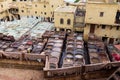 Fes is one of the imperial cities. Famous for its tanneries. The old tannery in Fez, now an important tourist attraction Royalty Free Stock Photo