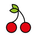 fesh fruit cherries isolated icon design