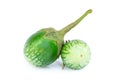 Fesh green eggplant isolated on a white background.