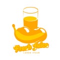 Fesh juice logo illustration.