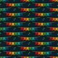 Festa Junina Bunting Banners Seamless Pattern