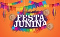 Festa junina background with hat and lantern