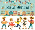 Festa Junina - Brazil June Festival. Folklore Holiday. Characters. Royalty Free Stock Photo