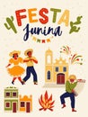 Festa Junina Brazil June Festival. Vector templates. Design element for card, banner and other use.