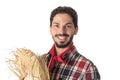 Festa Junina is a brazilian party. Man wearing plaid shirt and s Royalty Free Stock Photo