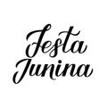 Festa Junina calligraphy lettering isolated on white. Brazil June Festival Festa de Sao Joao. Brazilian Traditional Carnival