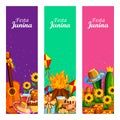 Festa Junina celebration background of Brazil and Portugal festival