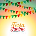 Festa junina celebration flags decoration background design