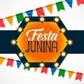 Festa junina celebration light bulbs decoration Royalty Free Stock Photo