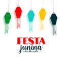 Festa junina colorful lamps decorative holiday background