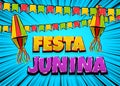 Festa Junina comic text pop art Royalty Free Stock Photo