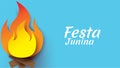 Festa Junina festival design on paper art and flat style with bonfire for banner or poster concept. - Vector