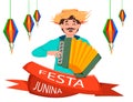 Festa Junina greeting card, poster, banner or invitation.