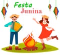 Festa Junina greeting card, poster, banner or invitation.