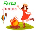 Festa Junina greeting card, poster, banner or invitation