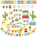 Festa junina icons set