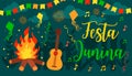 Festa Junina, for Latin American holiday, the June party of Brazil festive vector background