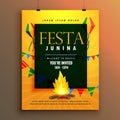 Festa junina poster design for brazilian holiday Royalty Free Stock Photo
