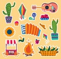 Festa Junina stickers Royalty Free Stock Photo