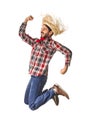 Festa Junina is a brazilian party. Man wearing plaid shirt and s Royalty Free Stock Photo