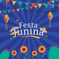 Festa Junina Vector templates for Latin American holiday, the June party of Brazil. Design for banner and over use