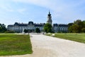 Festetics Castle with garden and fountain in Keszthely, Hungary.