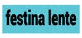 Festina lente text written on blue-black stamp sign