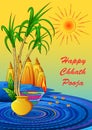 Festival background of Chhath Pooja holiday in India Royalty Free Stock Photo
