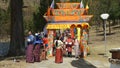 festival celebrates the birthday of Guru Rimpoche, who brought Tibetan Buddhism to Bhutan Colorful Entrance to Bhutanese Tshechu F