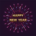 Festival celebration, happy new year, firework night sign decoration, vector design