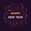 Festival celebration, happy new year, firework night sign decoration, vector design