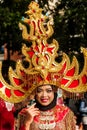 Portrait of a girl with fantasy costume at West Java Folk Arts Festival.