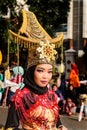 Portrait of a girl with fantasy costume at West Java Folk Arts Festival.