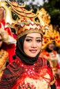 Portrait of a girl with fantasy costume at West Java Folk Arts Festival.