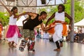 Festival of diversity dance and music, group of joyful, happy smile people enjoying their time by dancing and having fun on the st