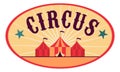 Festival event logo. Round circus vintage label